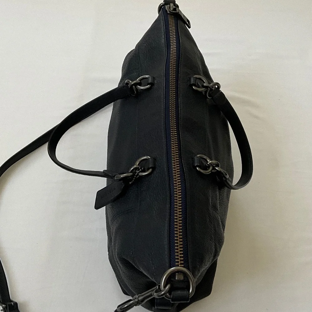 COACH Lennox 2Way Leather Tote Satchel Blue